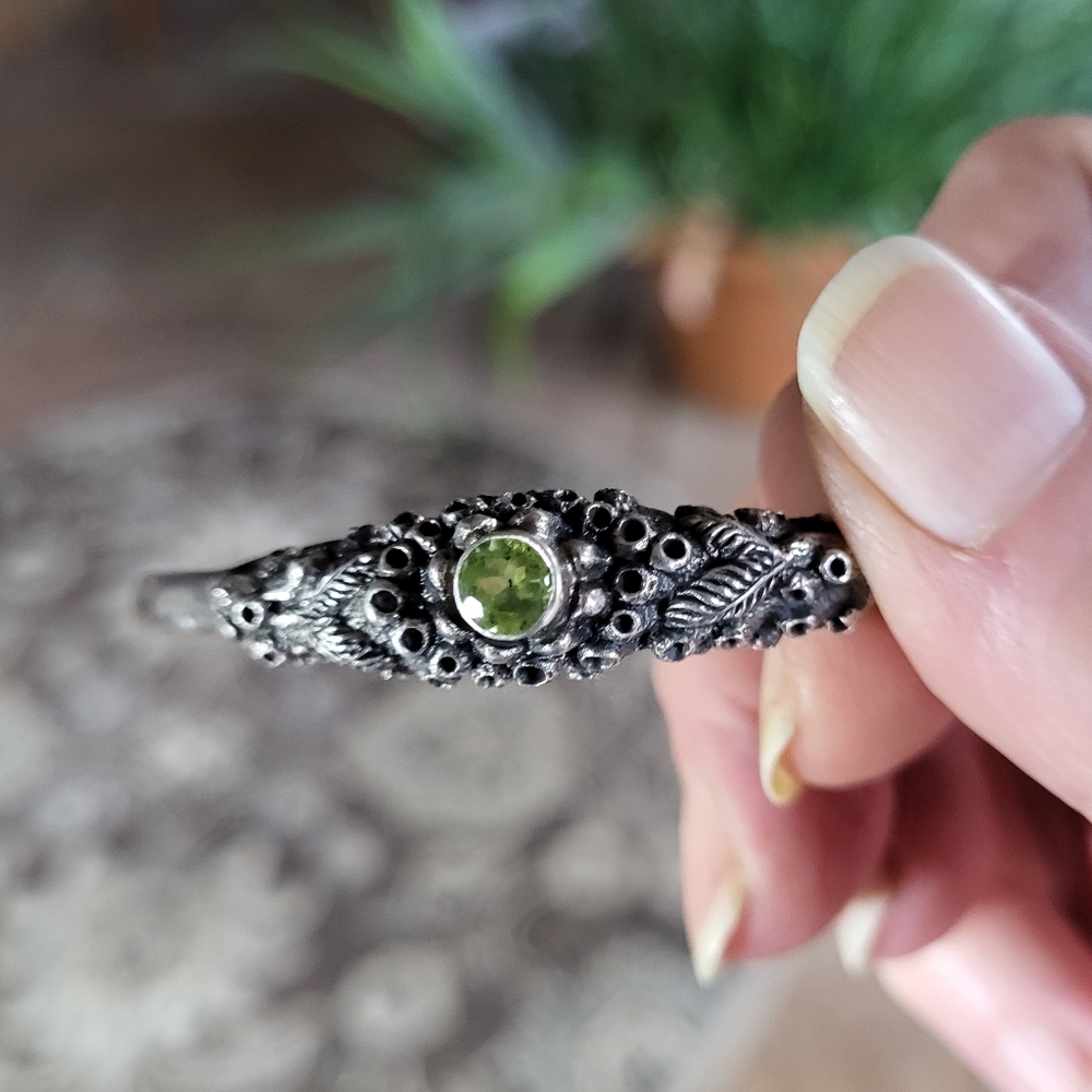 Peridot & Silver Cuff Bracelet